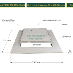 Nắp thăm trần thạch cao 500×500mm tiêu chuẩn