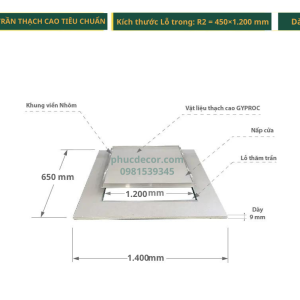 Nắp thăm trần thạch cao 450x1.200mm