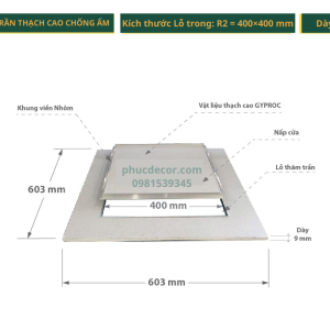 Nắp thăm trần thạch cao 400×400 mm chống ẩm